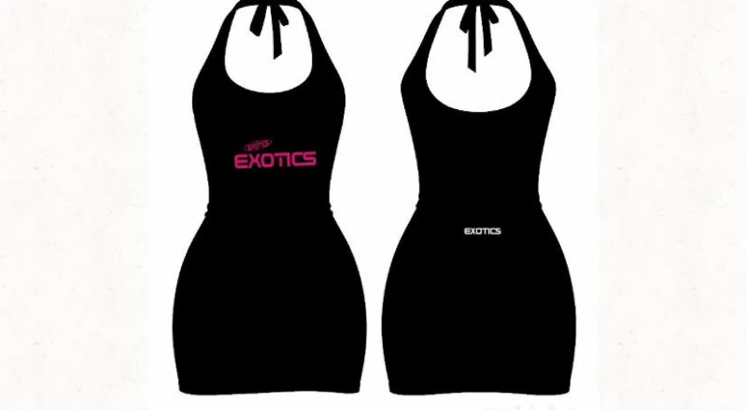 EXOTICS Noir Halter Dress