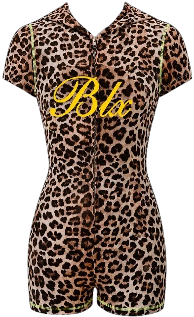BLX MOCHA LEOPARD ROMPER