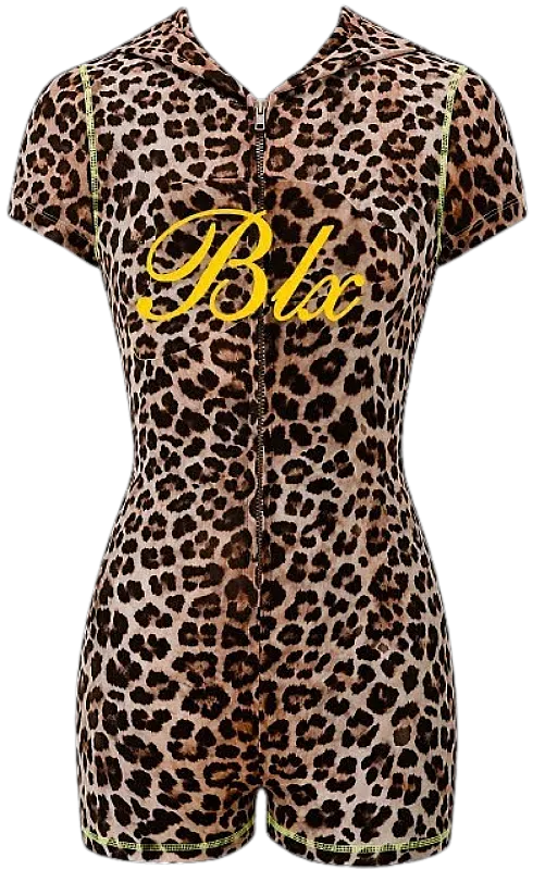 BLX MOCHA LEOPARD ROMPER