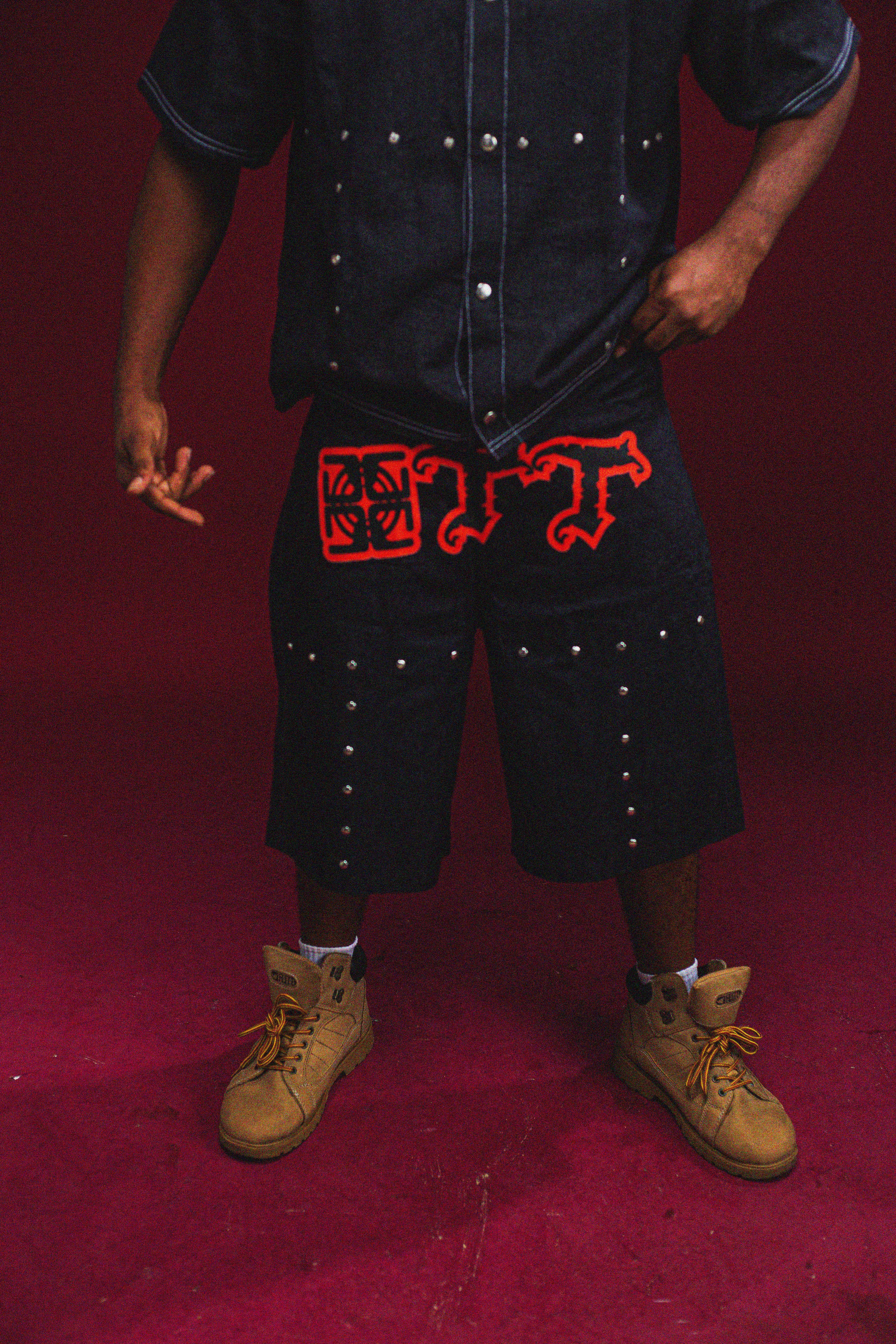 HTT METAL STUDDED JORTS
